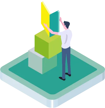 高く積み木を積む人の画像１